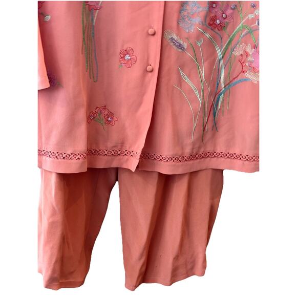 Silk Assets Diane Von Furstenberg 3 Piece Tunic Suit Sz XL 100% Silk Bohemian - Picture 6 of 11